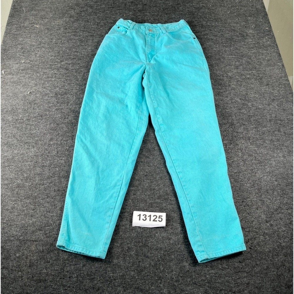 Vintage Gitano Jeans Womens 8 Aqua Blue Cotton Zip Fly Streetwear Tapered Leg